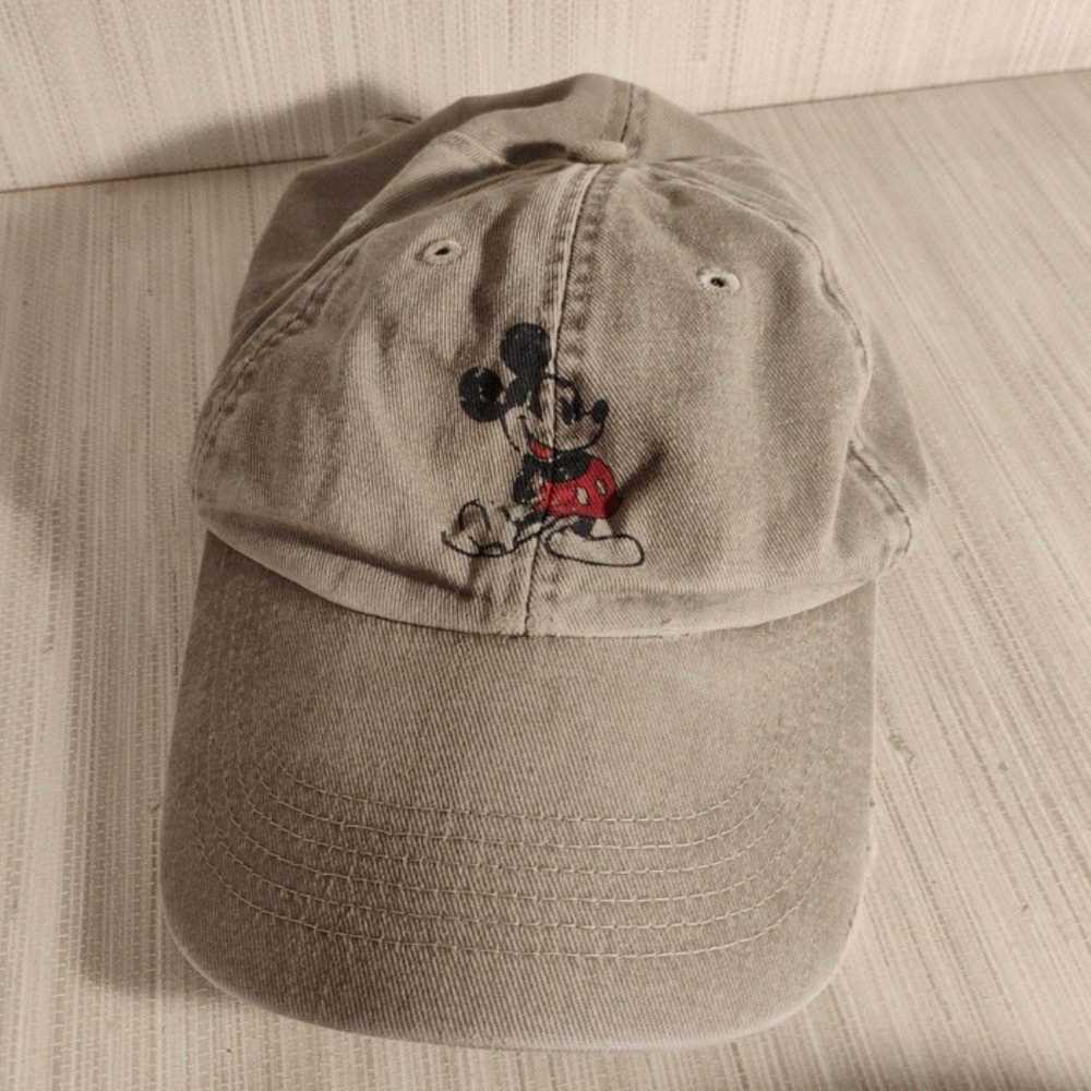 Adult One Size Grey Tan Mickey Mouse Cap